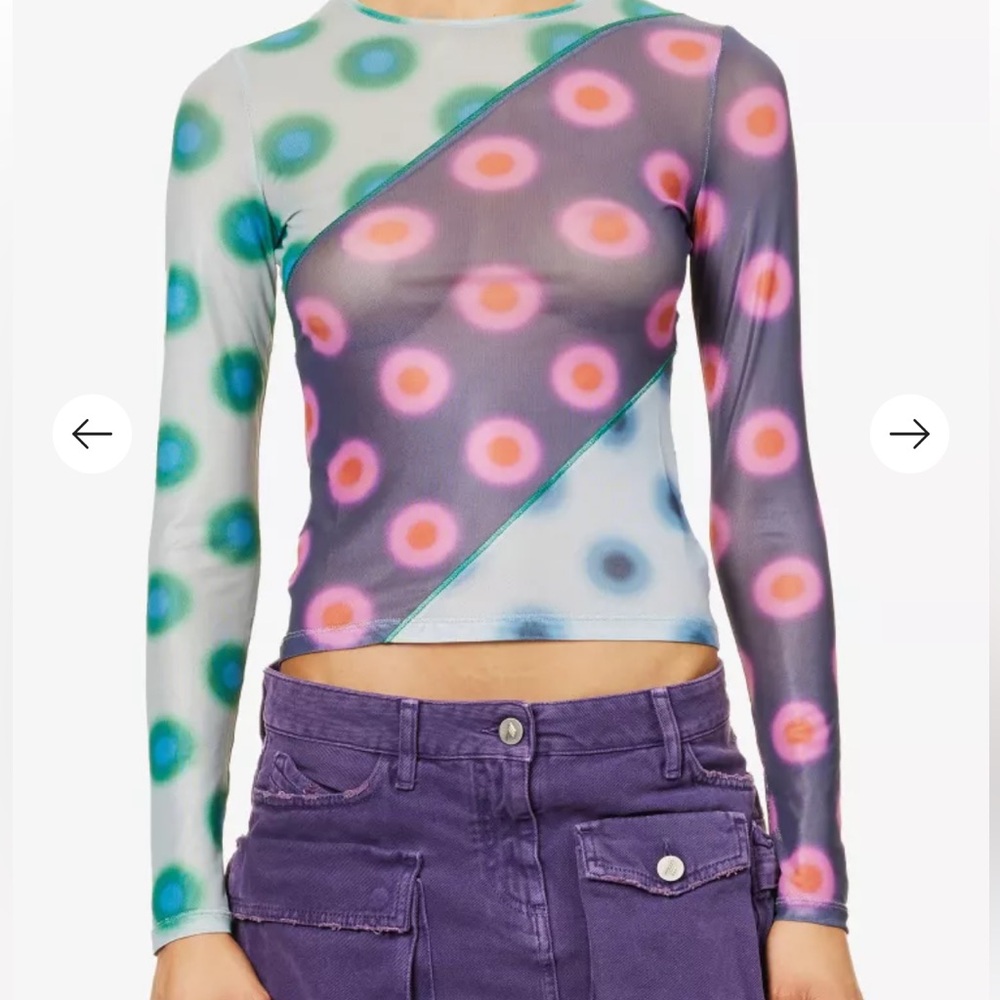 Miaou Luna Polka Dot Patchwork Top
